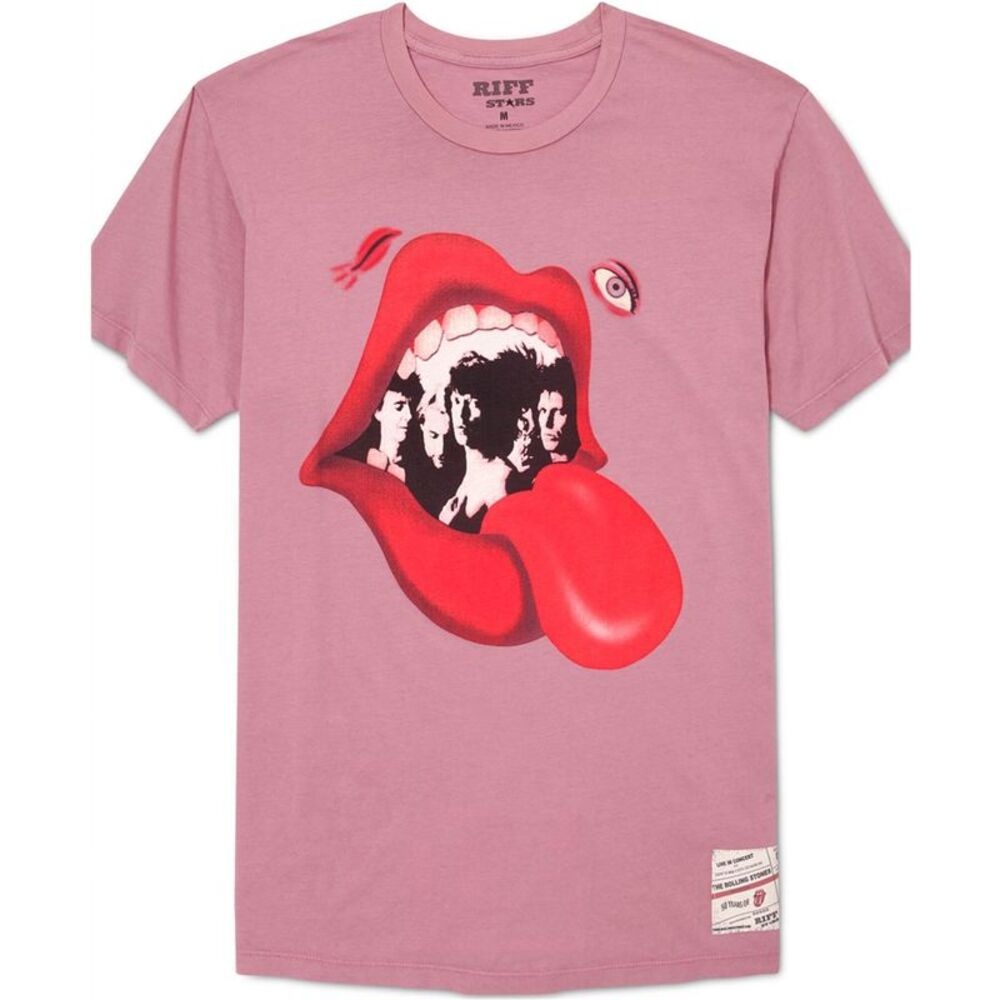 Riff Stars Mens RS Singles Graphic T-Shirt, Pink, L, DM